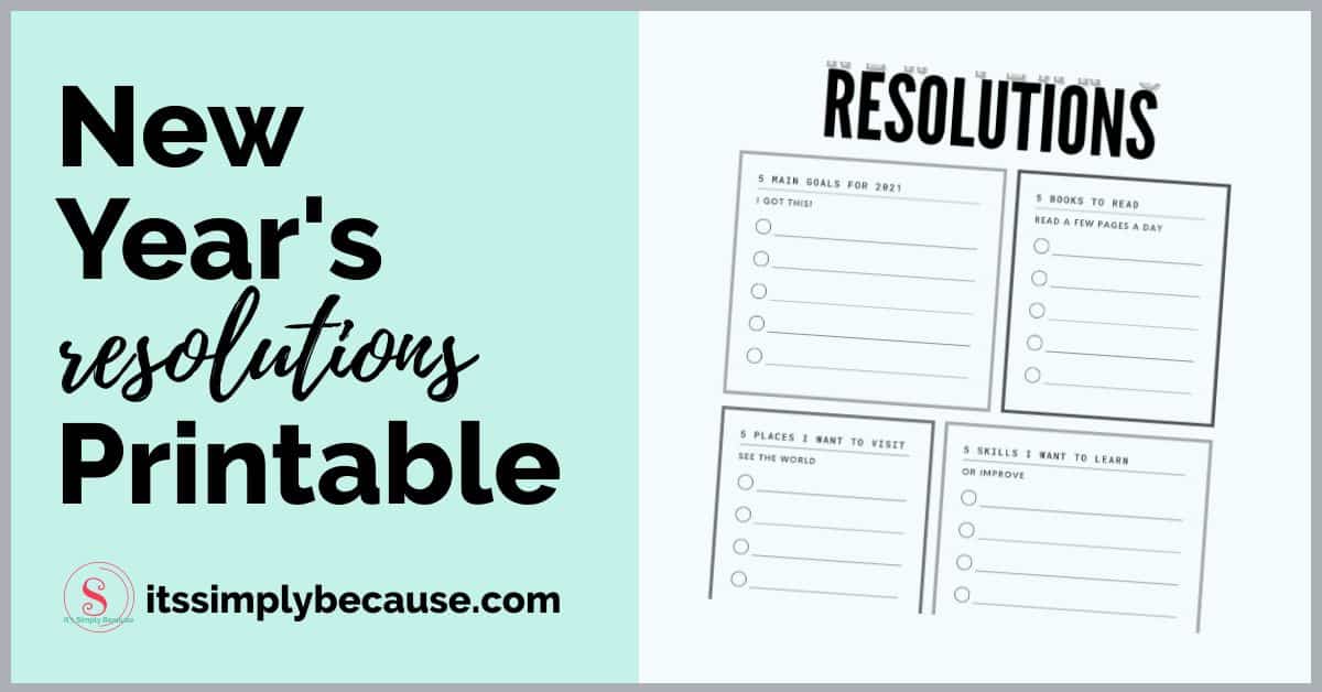 Free Printable New Year Resolution Template