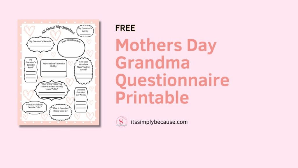 mothers day grandma questionnaire printable