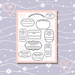 Mothers Day Grandma Questionnaire Printable